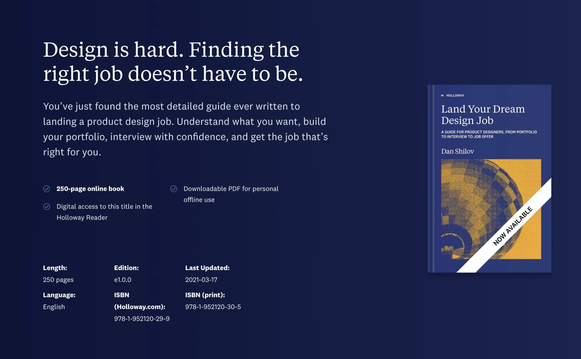 Check out my latest book to help UX and Product Designers find their dream job