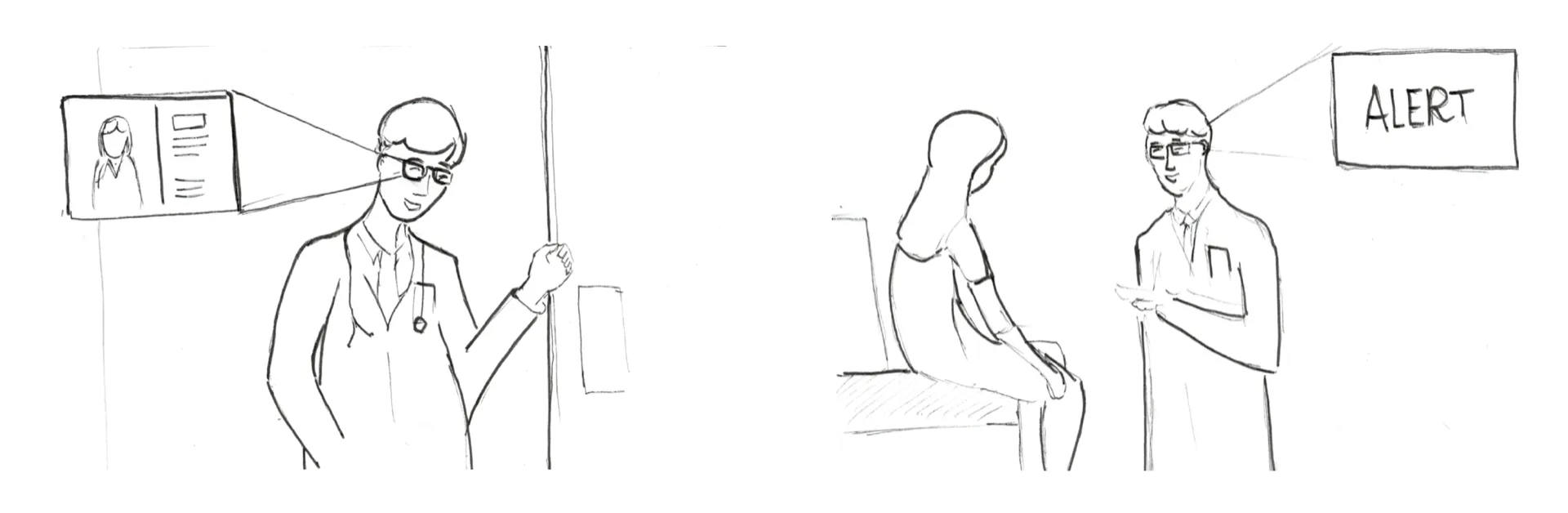 Storyboarding Care Assist in use by the doctor
