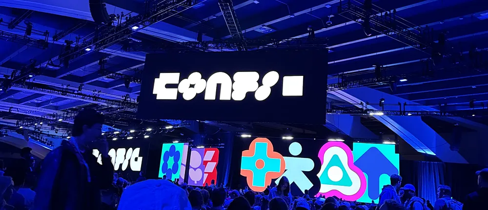 Config 2025 logo on a blue background
