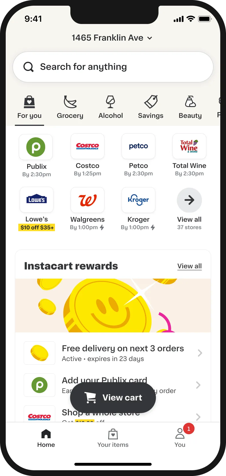 Home feed with an inline rewards module